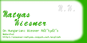 matyas wiesner business card